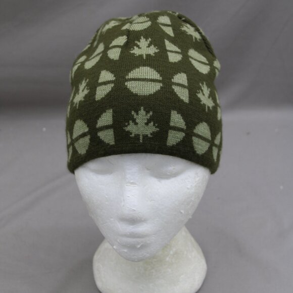 Westbeach Toque/Beanie - Green and Tan Reversible 2nd Logo - Adult Stretch Fit - Picture 7 of 12